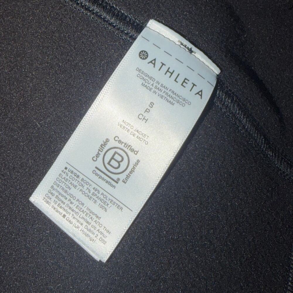 Athleta black moto Jacket women's size S - Picture 7 of 7
